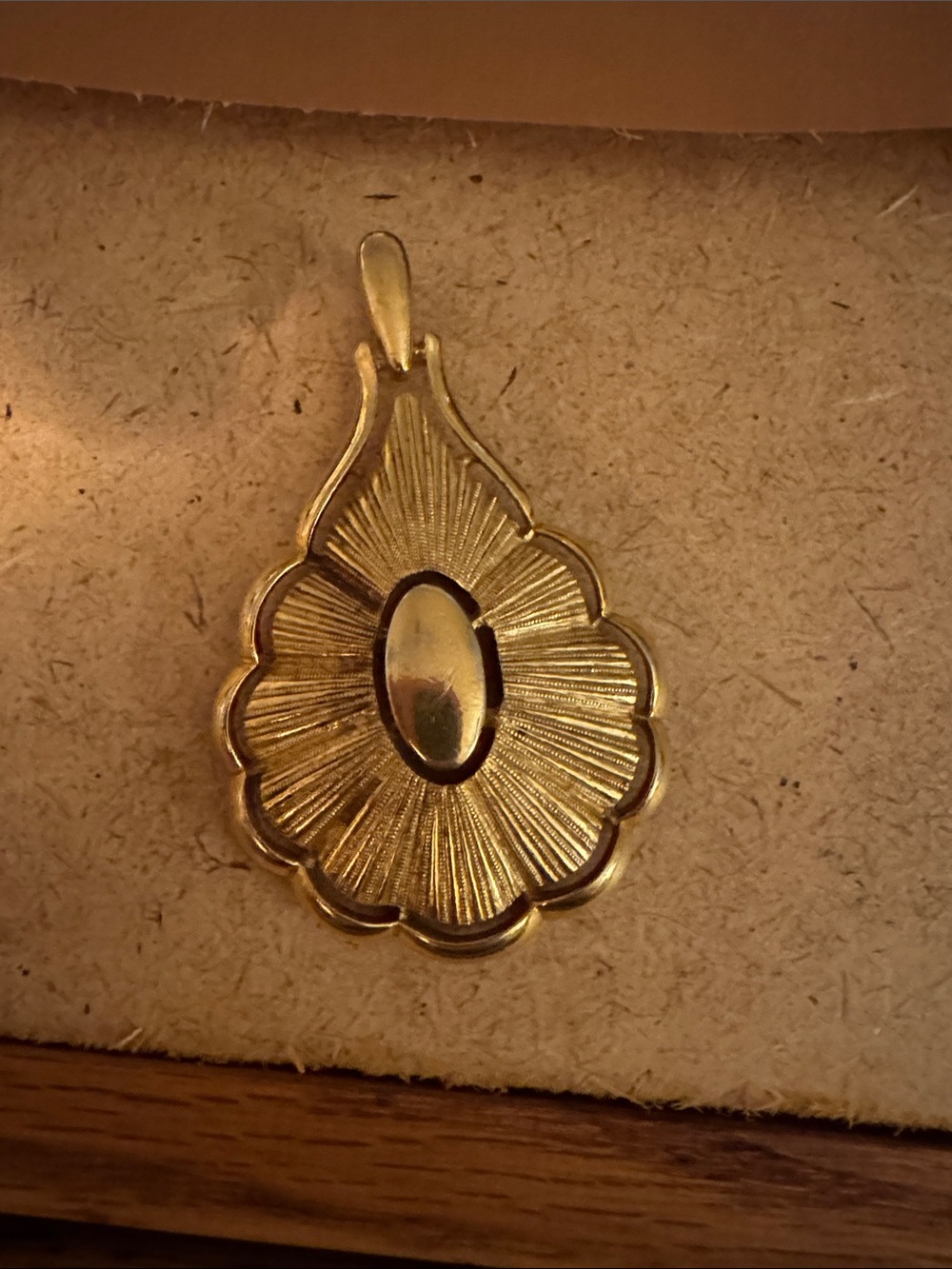 Trifari Gold-Tone Scalloped Floral Pendant Necklace